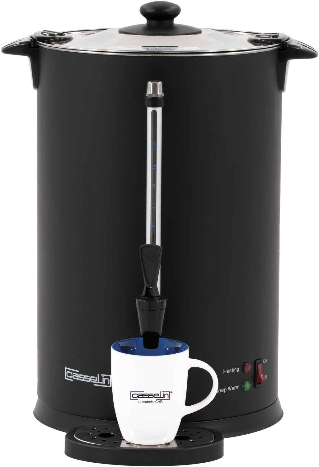 Casselin Koffie percolator - Koffiezetapparaat - 100 kopjes - 15 Liter - RVS - Zwart