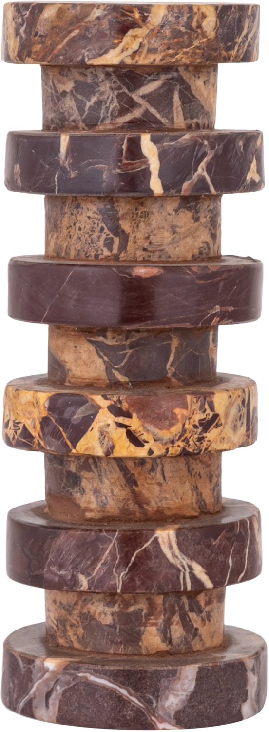 PTMD Eris Burgundy Marble Layer Candleholder Bruin