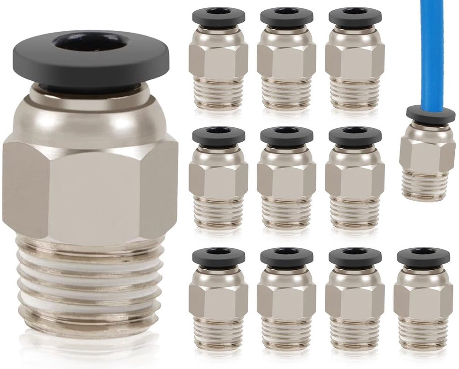 Pneumatische Aansluiting - 10 Stuks PC4-M10 - Connectoren - Stekkers - Snelkoppeling - Duurzaam en Betrouwbaar - Connector