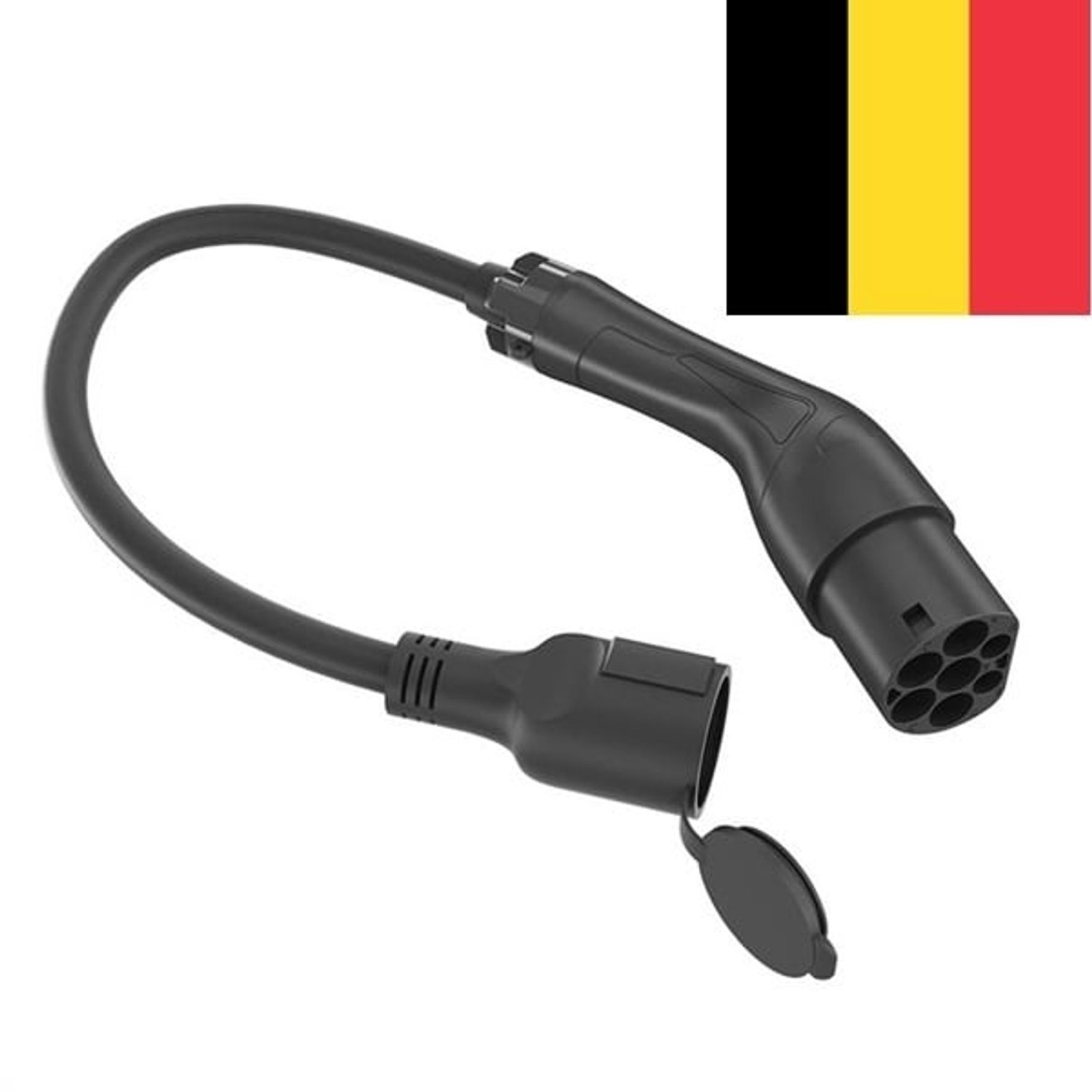 Gembird Type 2 naar Frans stopcontact laadadapter – 3,7 kW 16A 1-fase – 0,5 m | Mennekes laadpaal adapter type E | IP44 spatwaterdicht