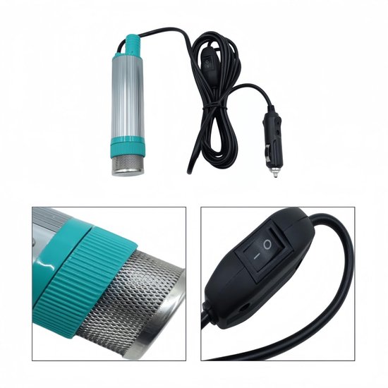 12V draagbare dompelpomp voor brandstofwater, auto-sigarettenaansteker oliepomp met 5m kabel voor diesel, kerosine en water — afbeelding 3