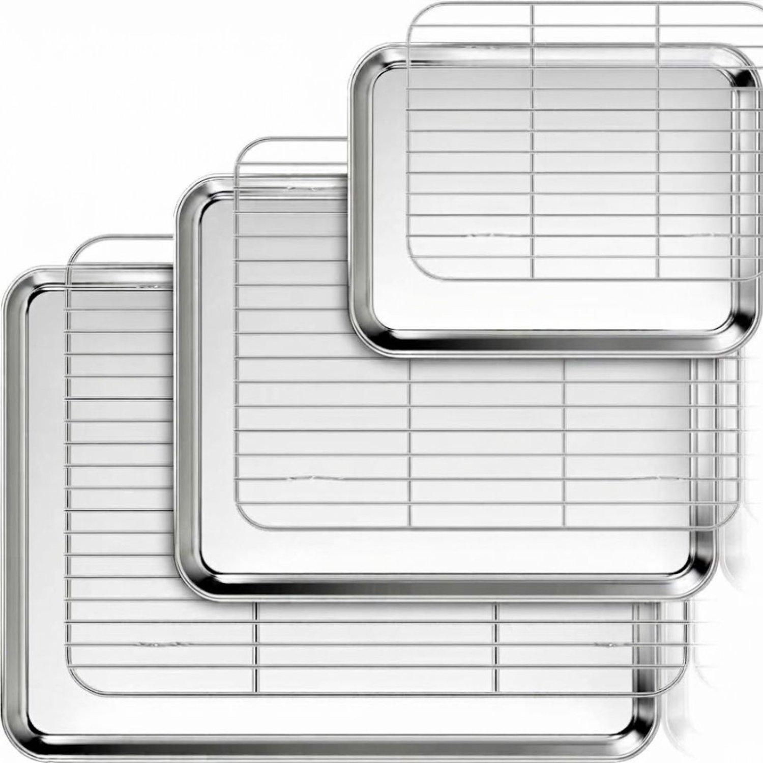 Ovenplaat - Bakplaat Oven - Ovenrooster - 3 Bakplaten - Zilver