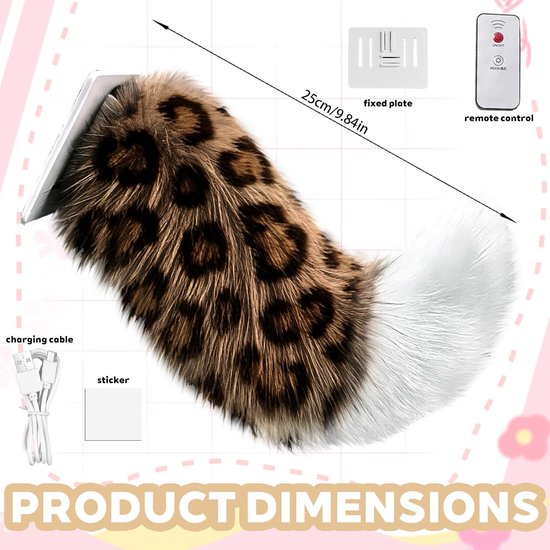 Tail Drift Wobble Tail Moving Car Fox Tail Decoration with Voice Control and Remote Control, Rechargeable Mount - ShopVlot — afbeelding 5