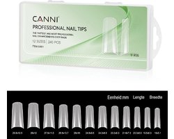 Canni Nagel Tips Mat French - 240 stuks - Nageltips - Nageltips voor Gelnagels - Nagel Tips Acryl - Nail Tips - Nail Tips Clear