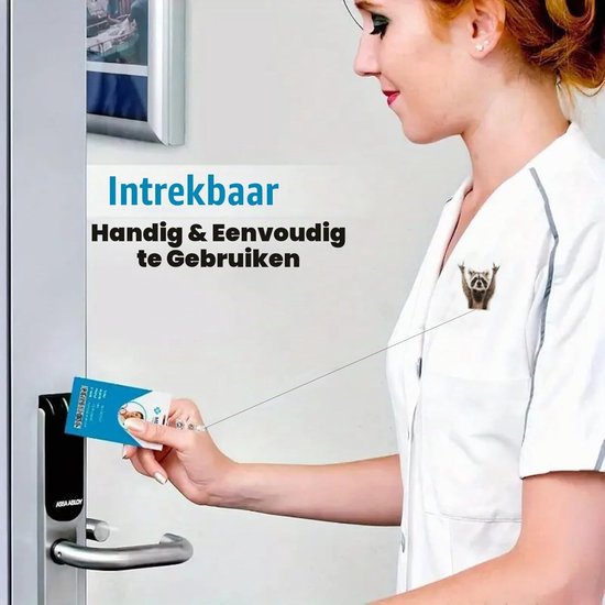 Retractable Badgehouder met Clip, Grappige Studenten Reel met Cartoon Motief voor Artsen, Leraren en Studenten - Perfect voor Identificatie en Toegang — afbeelding 3