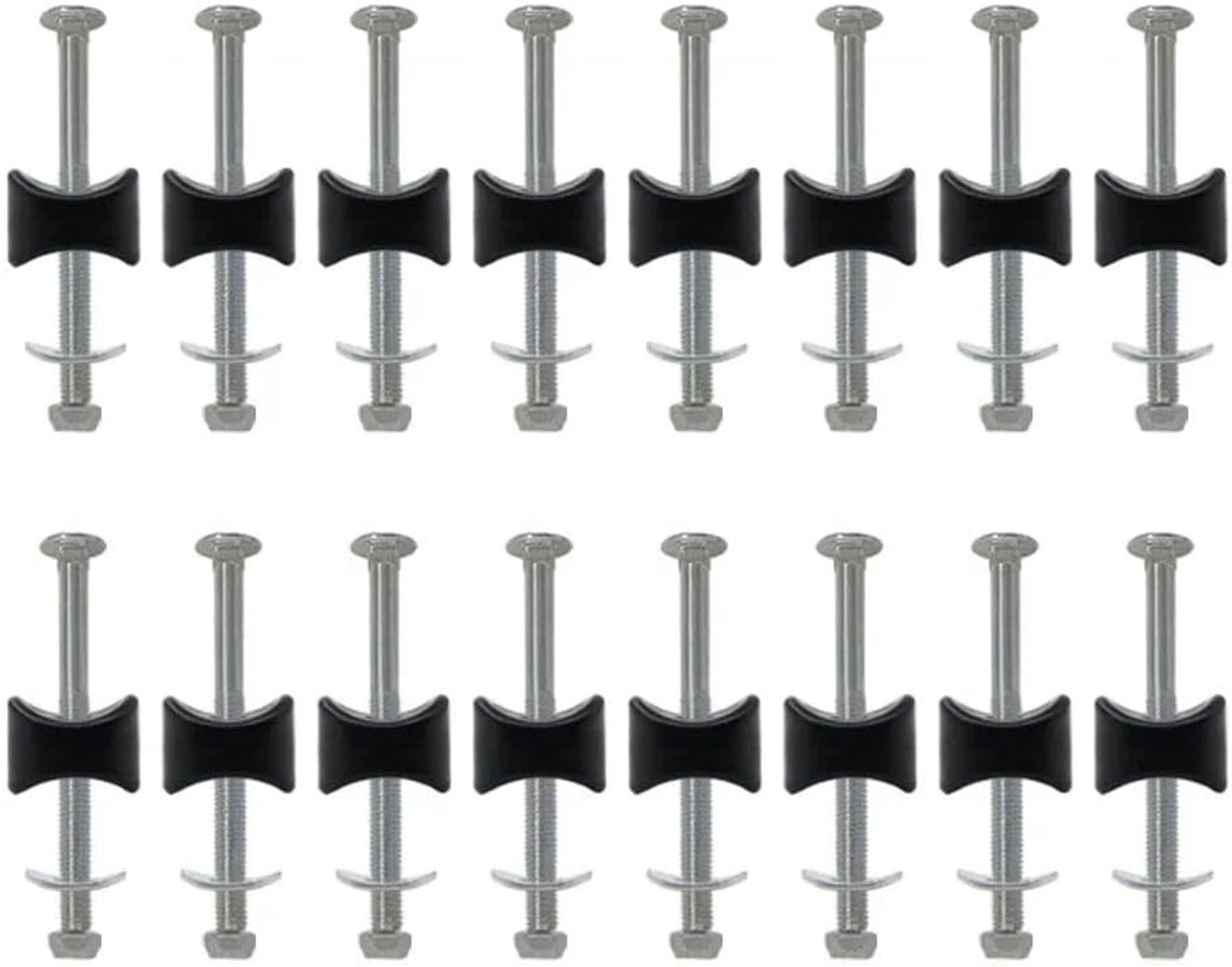 Set van 12 M6 Trampoline Schroeven - Trampoline Accessoires voor Stabiliteit, Gecoate Stalen Spacers met Moersleutel voor Bevestiging