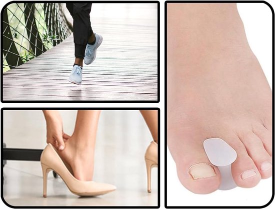 Set van 6 Teentjes Scheiders voor Hallux Valgus, Siliconen Teenkappen en Beschermers voor Voetballen — afbeelding 4
