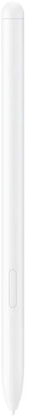 Witte Samsung stylus met een dunne knop aan de zijkant.