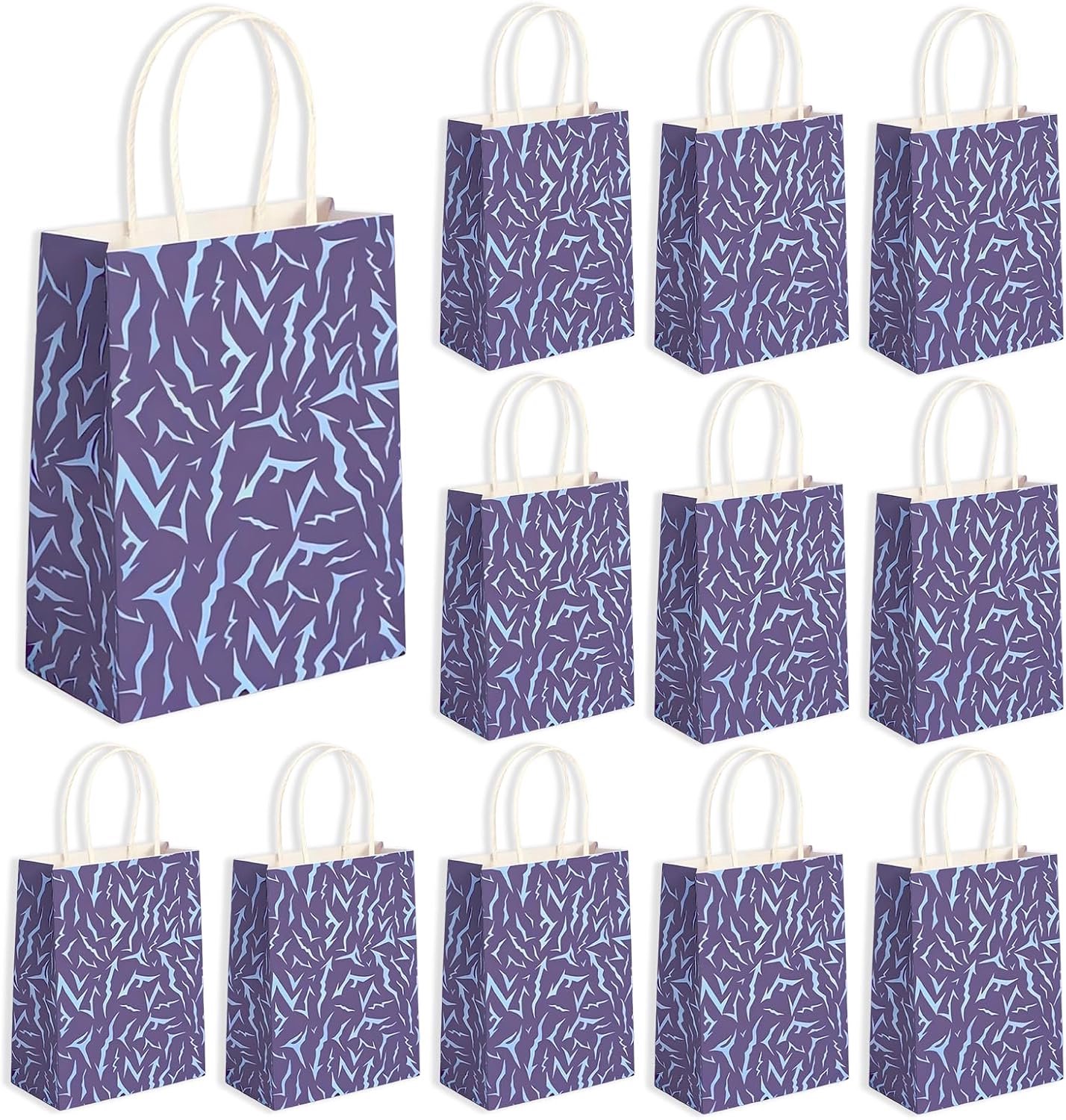 Cadeauzakjes 12 stuks - paars demon-energiepatroon - stevig papier - ideaal voor kinderverjaardag - ShopVlot