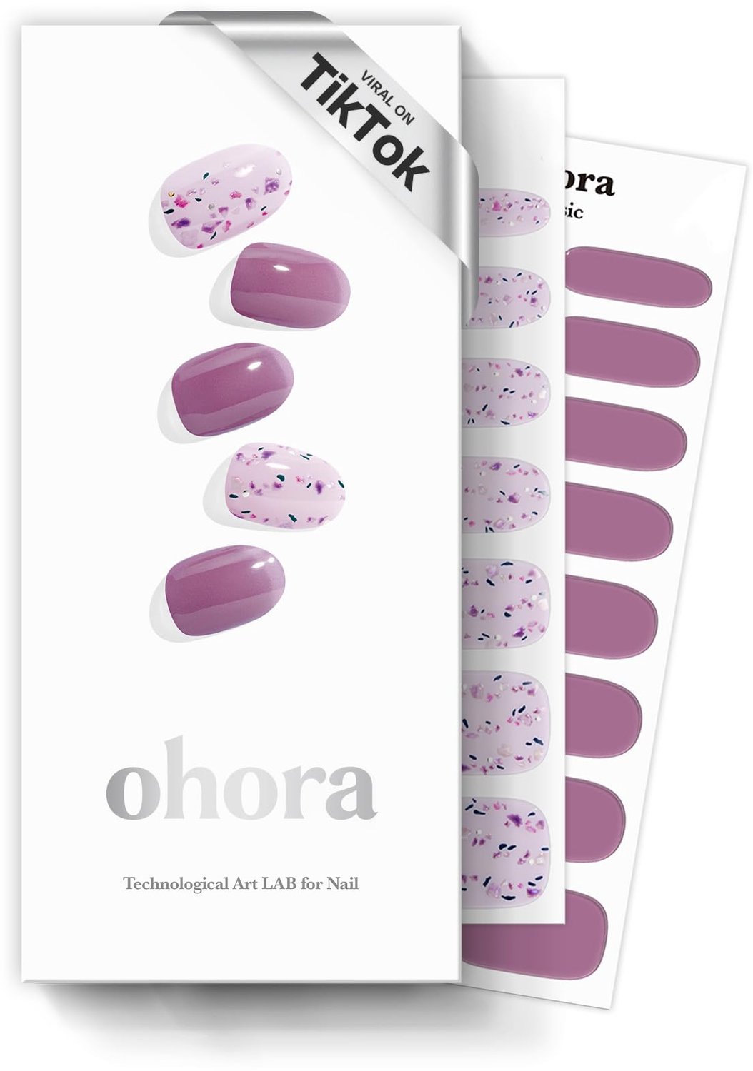 ohora Semi Cured Gel Nail Strips (N Violeta) - Werkt met alle UV-nagellampen, Salon-kwaliteit, duurzaam, gemakkelijk - ShopVlot