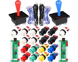 EG STARTS 2 Players Arcade Game DIY Kits Ellipse Oval Happ Type Joystick Hanlde + 18x American Style Arcade Buttons - ShopVlot