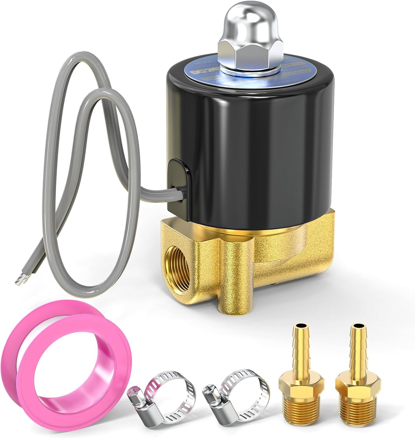 TAILONZ PNEUMATISCHE 1/4 Inch BSP 24V Messing Elektrische Magneetklep 2W025-08 Normaal Gesloten Water, Lucht, Diesel - Luxento