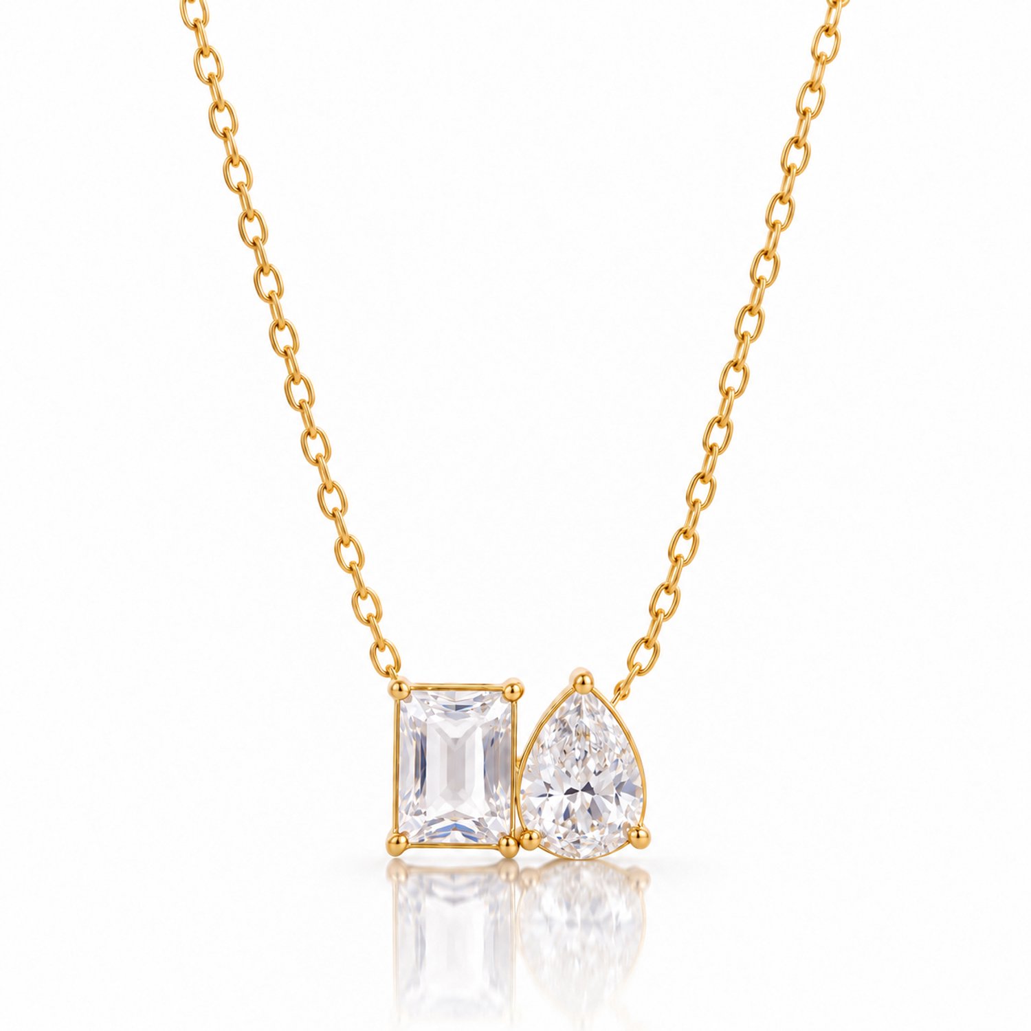 Maevi® Geboortesteen Ketting - Kleur: Goud - Maand: April - Hoge Kwaliteit - RVS / Stainless Steel - Birthstone Necklace - Geboorte / Verjaardag Cadeau - Kraamcadeau - Incl. Luxe Verpakking - Mama / Moeder / Vrouw - Verkleurt Niet - Geboorte Steen