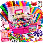 Knutselkoffer XXL BIEK20® Roze - Inclusief E-Book - Knutselpakket - Knutselen Meisjes - Creatief Speelgoed - Knutseldoos - Knutselset - Knutselen voor Kinderen