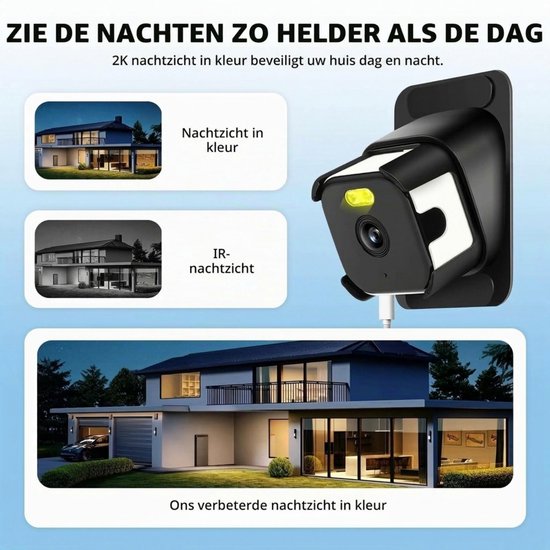 Raamcamera Beveiliging - Binnencamera Huis - Buiten Bewaken -Zwart — afbeelding 4