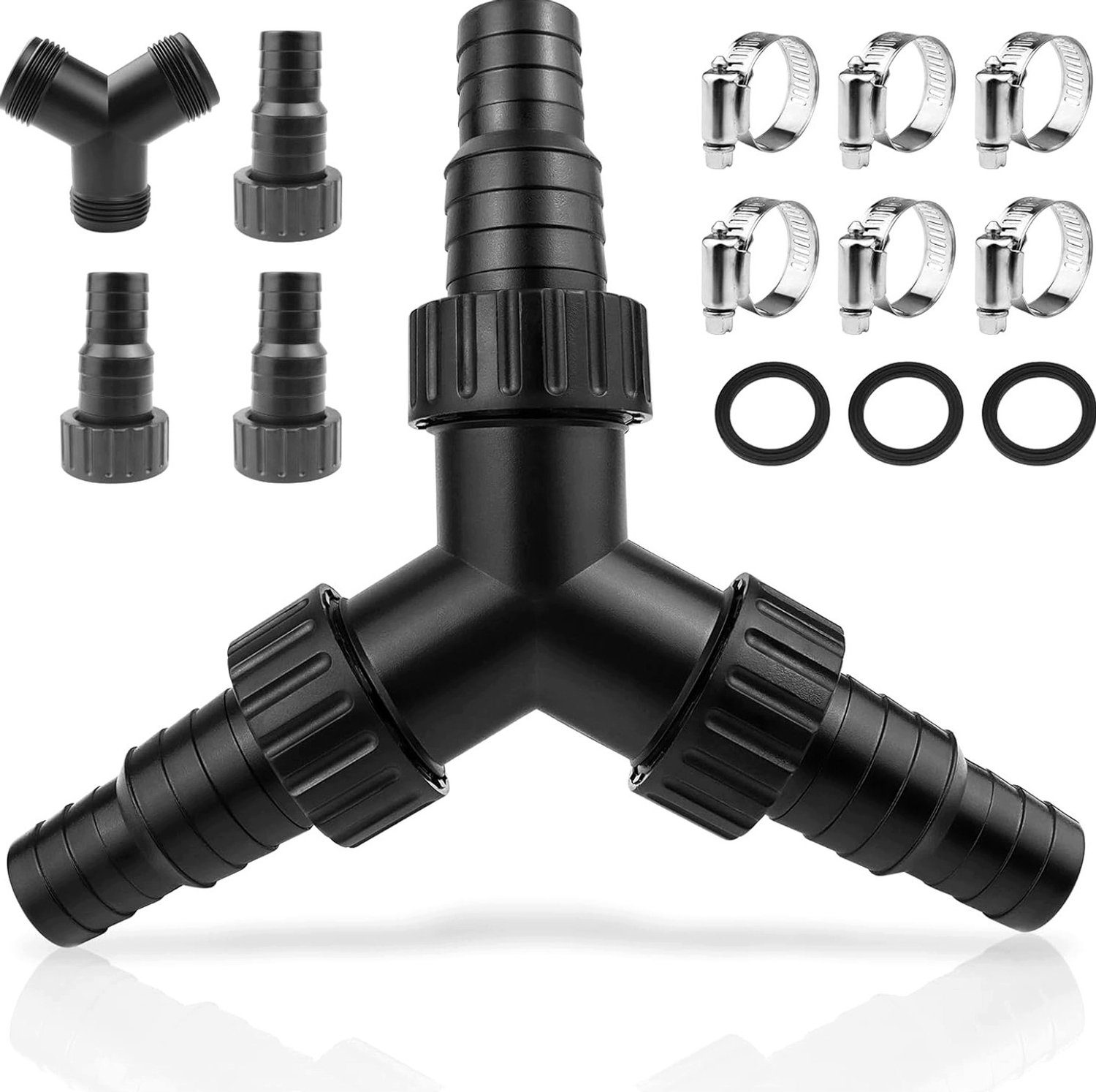 Merkloos Y-Waterverdeler 20/25mm - 8 Stuks - 3-Weg Slangkoppeling