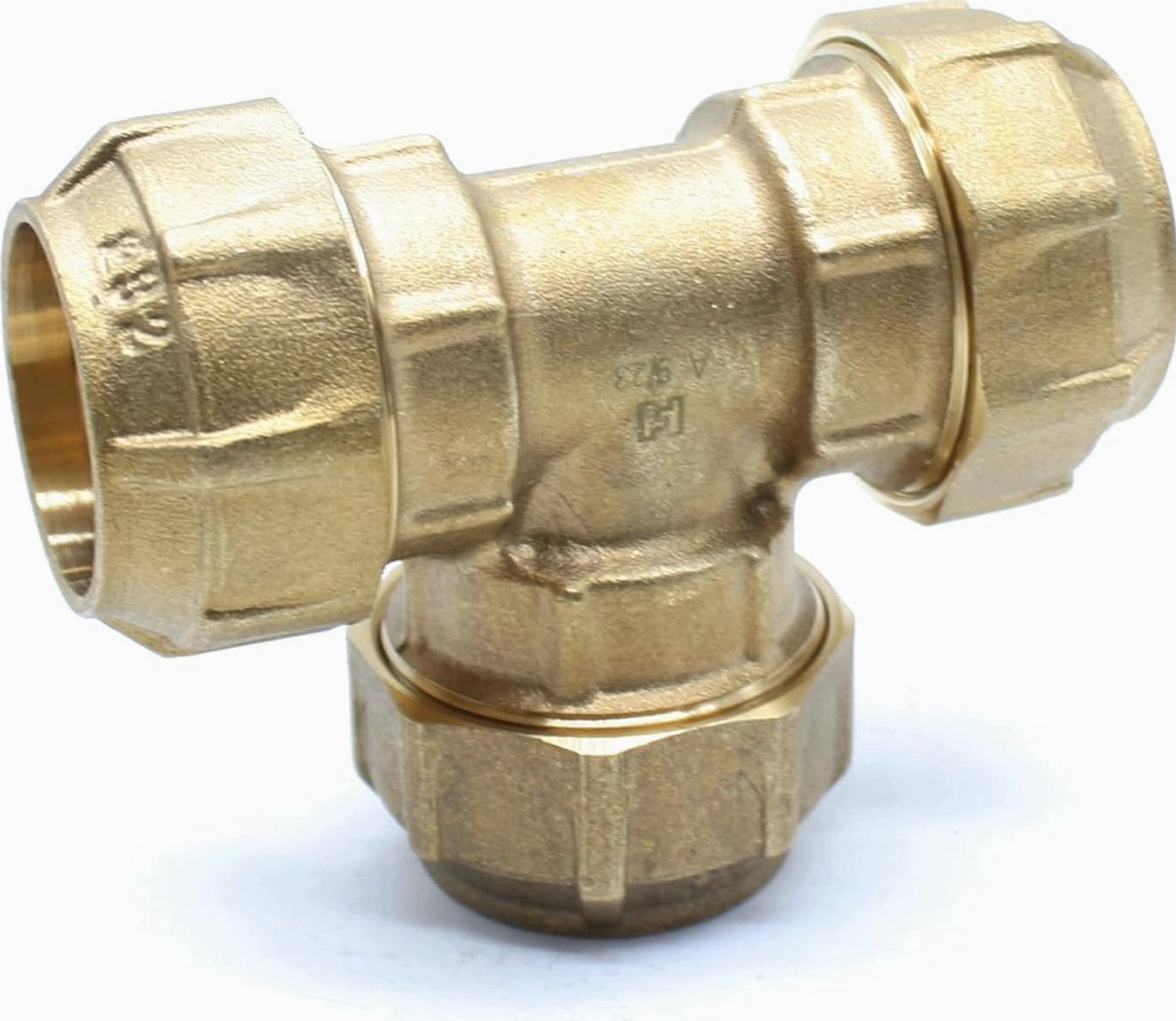 Messing T-stuk 25mm voor PE-buizen, tuinslang koppeling