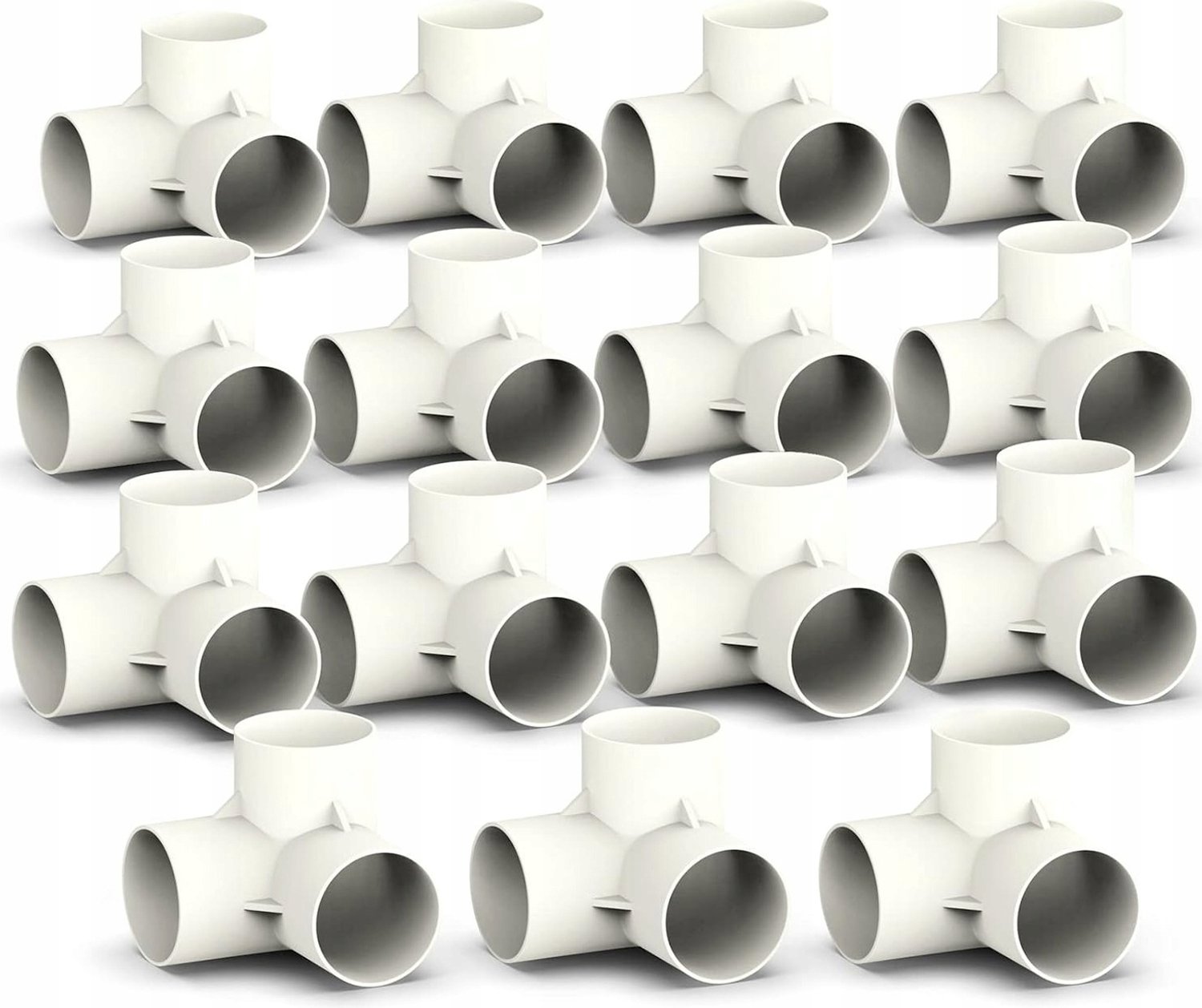 3-Weg PVC Buiskoppeling 32mm Wit - 15 Stuks