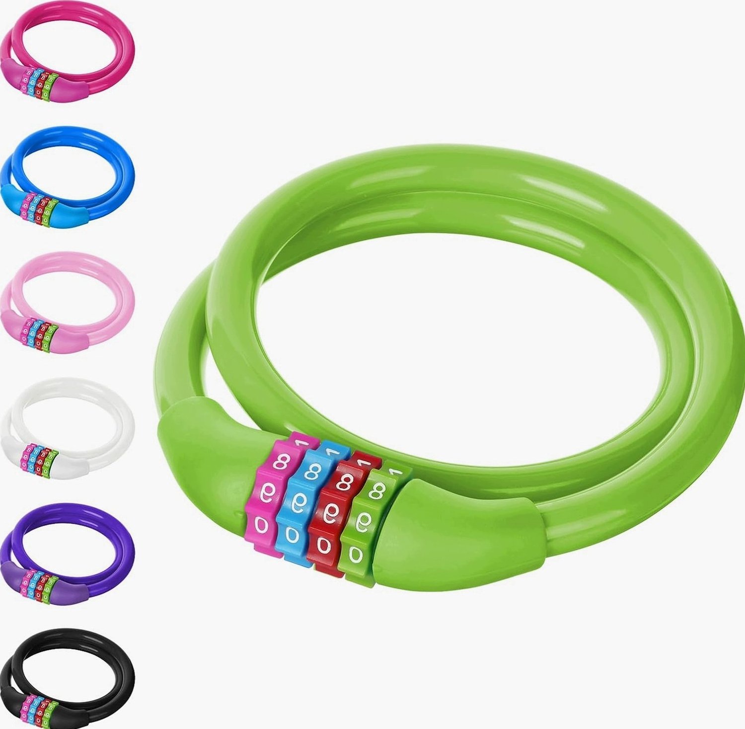 Groen Fiets- en Kinderbeveiligingsslot met 4-cijferige Code, 65cm