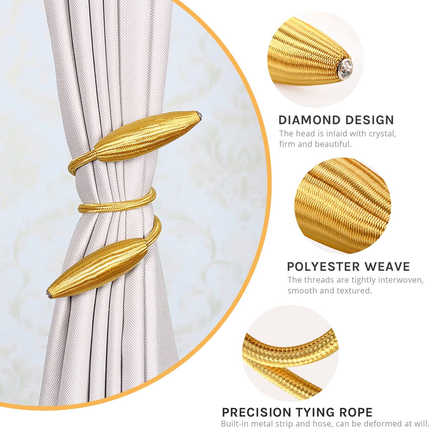 Gordijn Tiebacks 4 Pack - Creatieve Decoratieve Drape - Willekeurige Modelling - Ideaal voor Thuis & Kantoor - ShopVlot