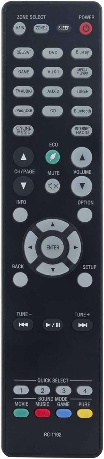 RC-1192 Mando a Distancia Fit for Denon AV Receiver AVR-X2100W AVR-X2200W - AVR-X3200W AVR-X3300W AVR-X2300W AVR-X3100W - ShopVlot