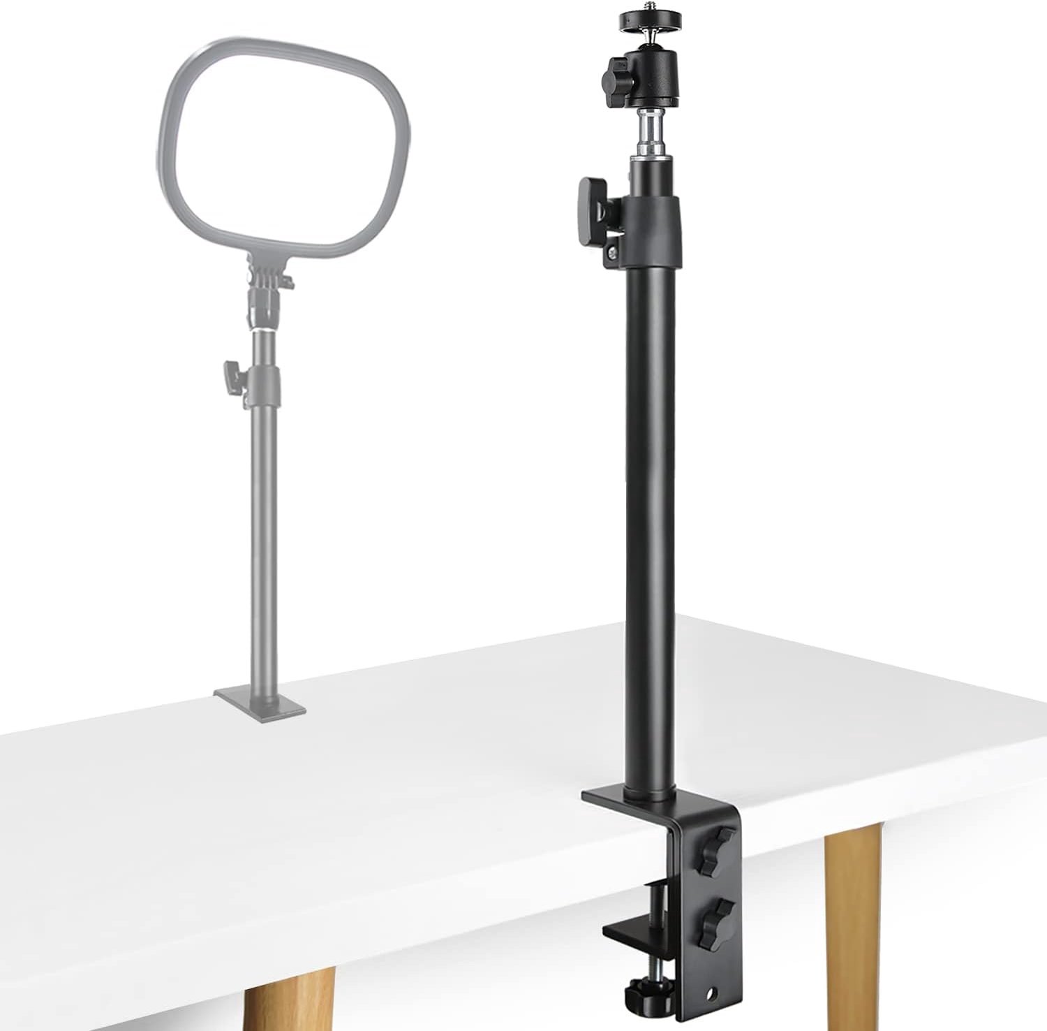 Desktop Light Tripod with 1/4" Screw, 360° Ball Head, Table Holder, C-Clamp Table Holder for DSLR Camera/Ring - ShopVlot