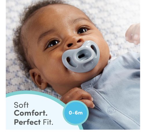 NUK First Choice Comfy Orthodontische Fopspeen 0-6 Maanden – Baby Speen – Blauw – 5 Stuks — afbeelding 2