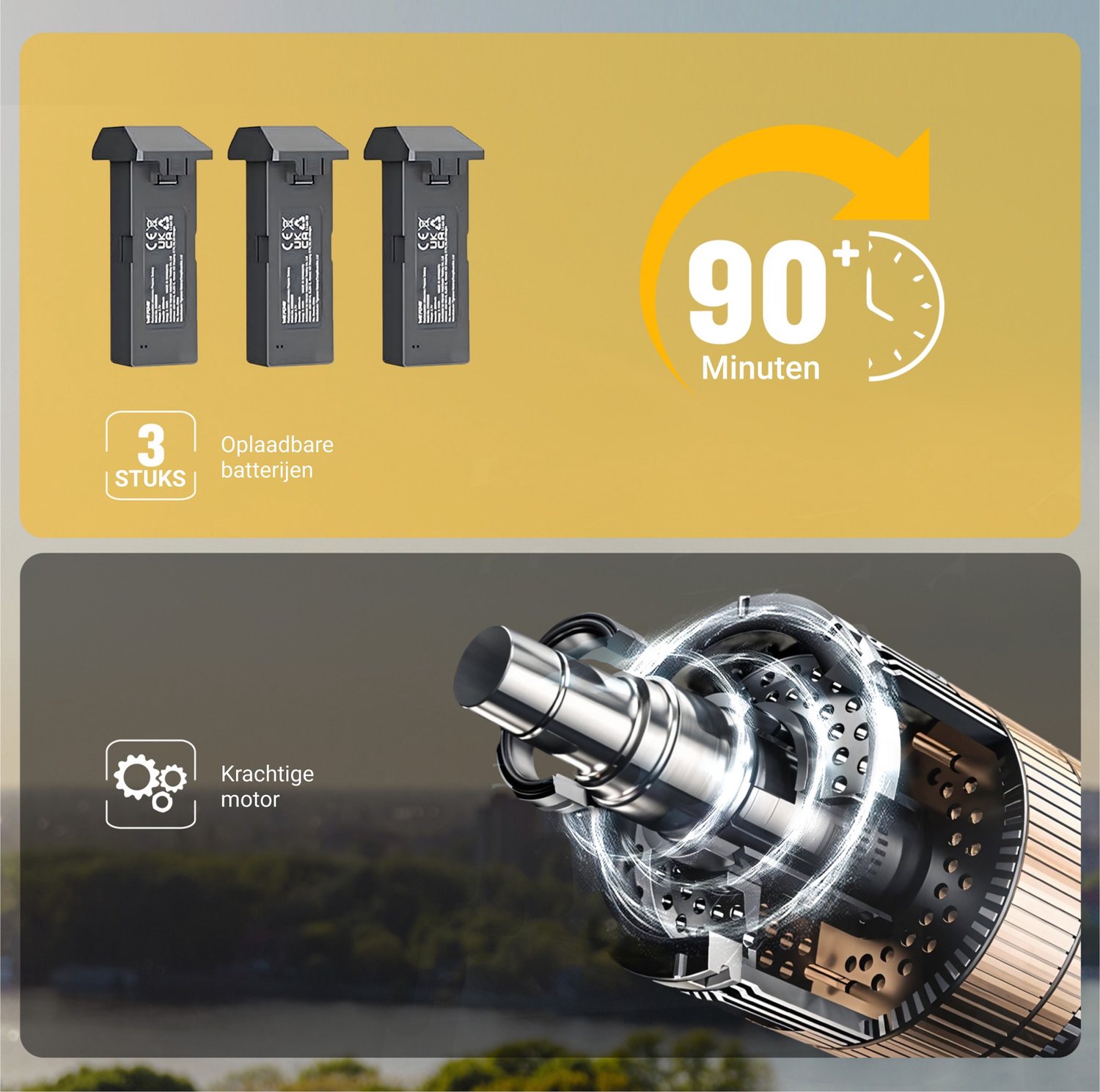 HAWX E58 Drone - Drone met 4K Camera - Mini drone - Voor Kinderen/Volwassenen - Drones - Tot 90 Minuten Vliegen - Incl. 3 Batterijen, Opbergtas, Landing Pad — afbeelding 7