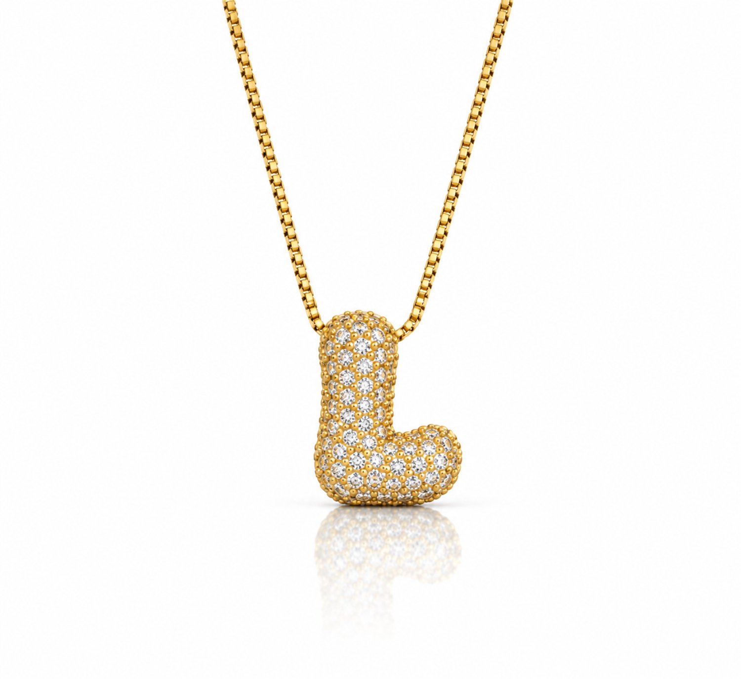 Maevi® Letter Ketting - Letter: L - Glitter Letterketting - Zirkonia Ketting - Lengte: 40 cm - Inclusief Luxe Verpakking - 18K Verguld Goud - Gouden ketting / Gouden letter - Hoge Kwaliteit - Luxe Ketting - Cadeau voor Vrouw / Dames / Moeder / Mama