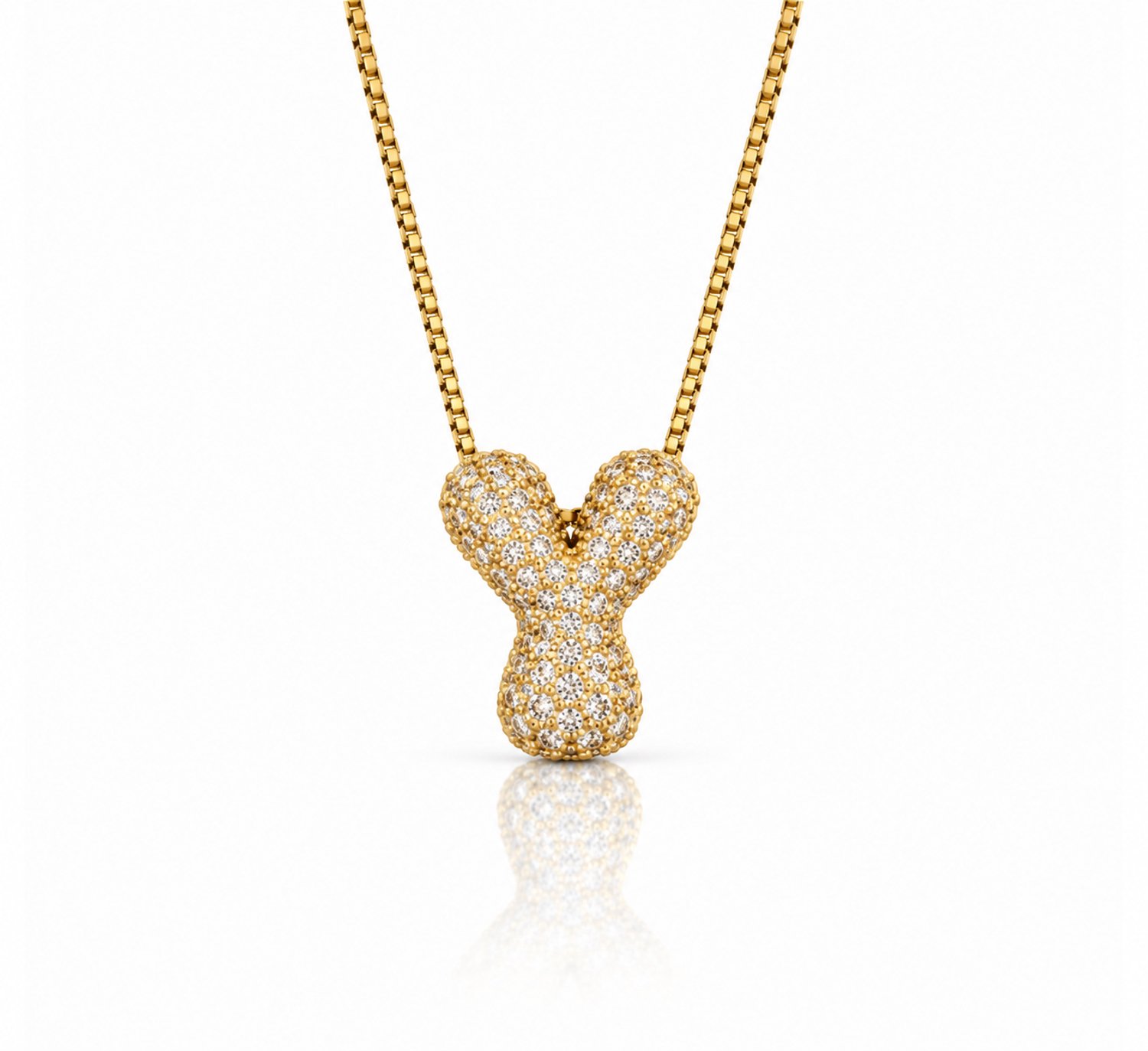 Maevi® Letter Ketting - Letter: Y - Glitter Letterketting - Zirkonia Ketting - Lengte: 40 cm - Inclusief Luxe Verpakking - 18K Verguld Goud - Gouden ketting / Gouden letter - Hoge Kwaliteit - Luxe Ketting - Cadeau voor Vrouw / Dames / Moeder / Mama