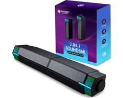 2 in 1 Soundbar PC speakers met Bluetooth 5.3 - RGB verlichting - Speakerset - Computer Speakers