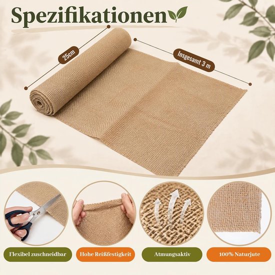 Jutesnoer voor plantenbescherming - 3m x 25cm - 2 rollen — afbeelding 3