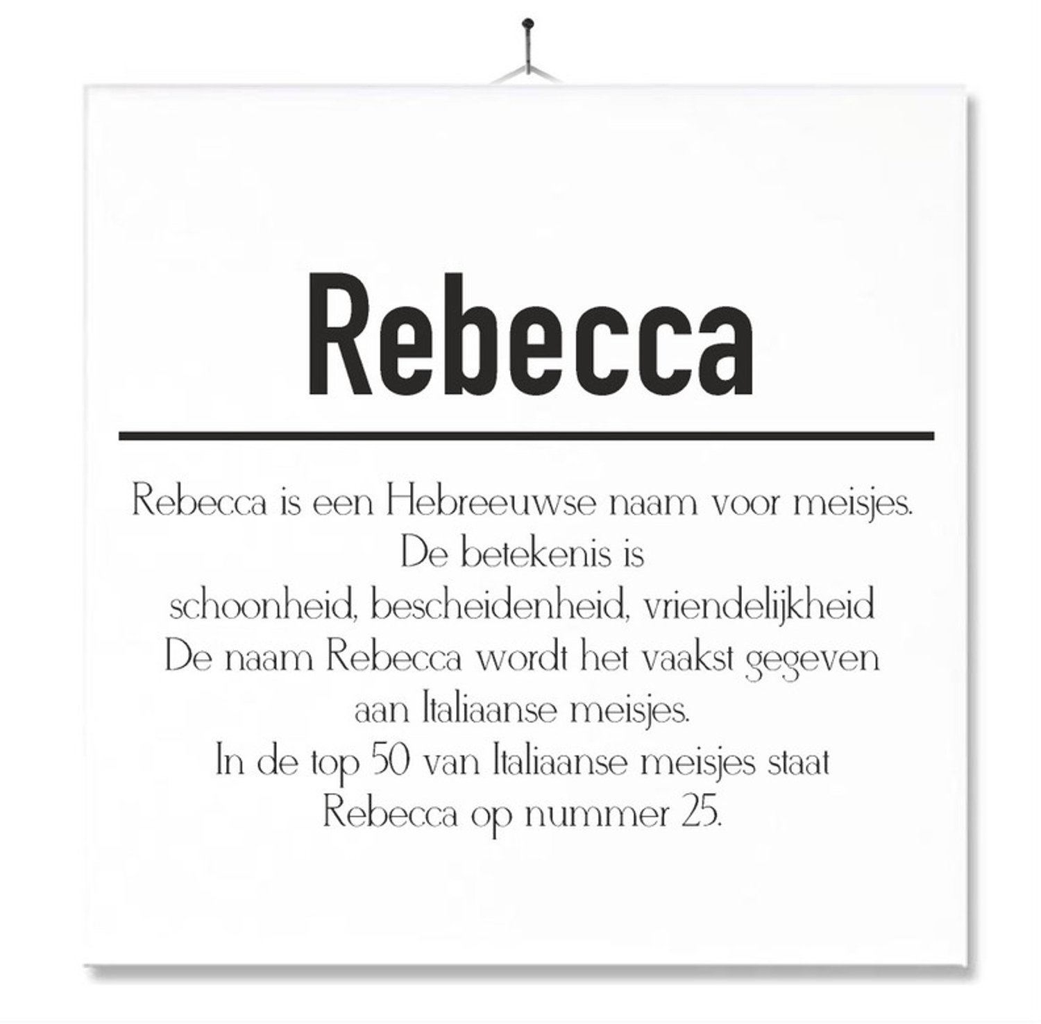MC Living Tegel Met Opdruk | Betekenis | Kado | Cadeau | Met Naam - Rebecca Multi-Color