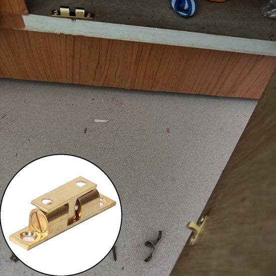 4 messing kogel sluitingen kastdeur 50 mm met schroeven — afbeelding 3