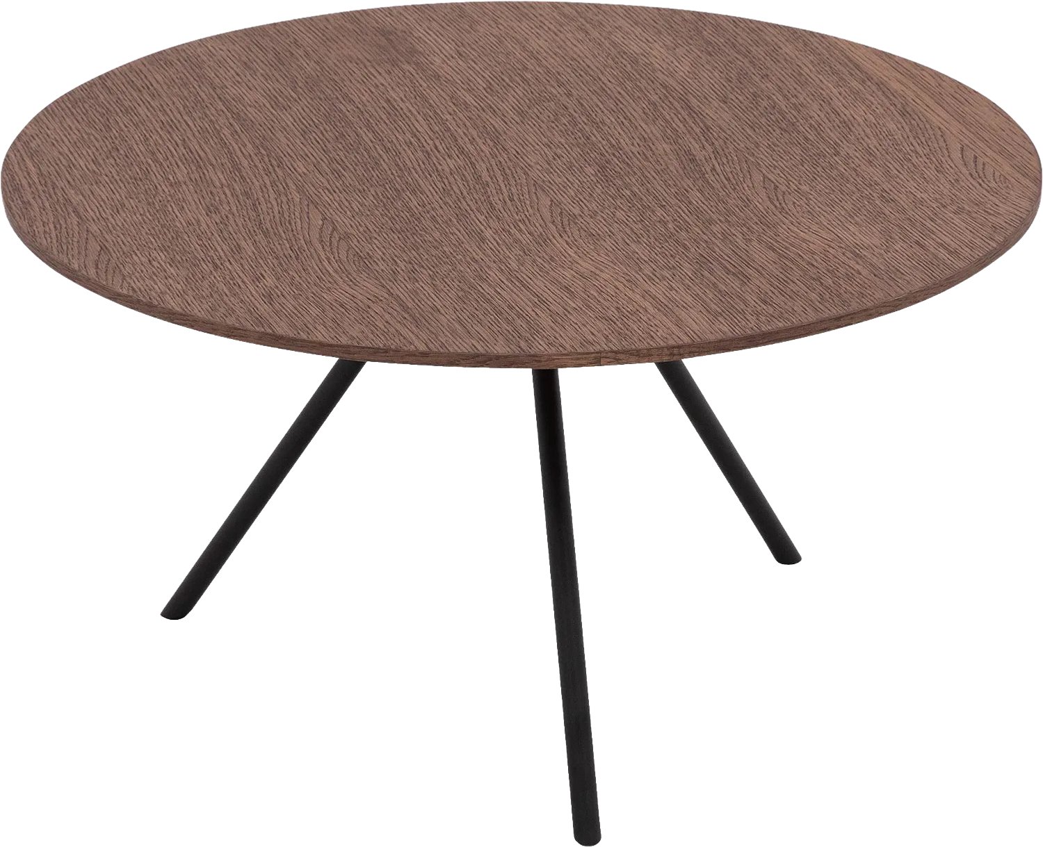 Goossens Salontafel Bo - 60 x 36 x 60 - eiken - donker bruin - rond eiken soft touch lak notenkleur