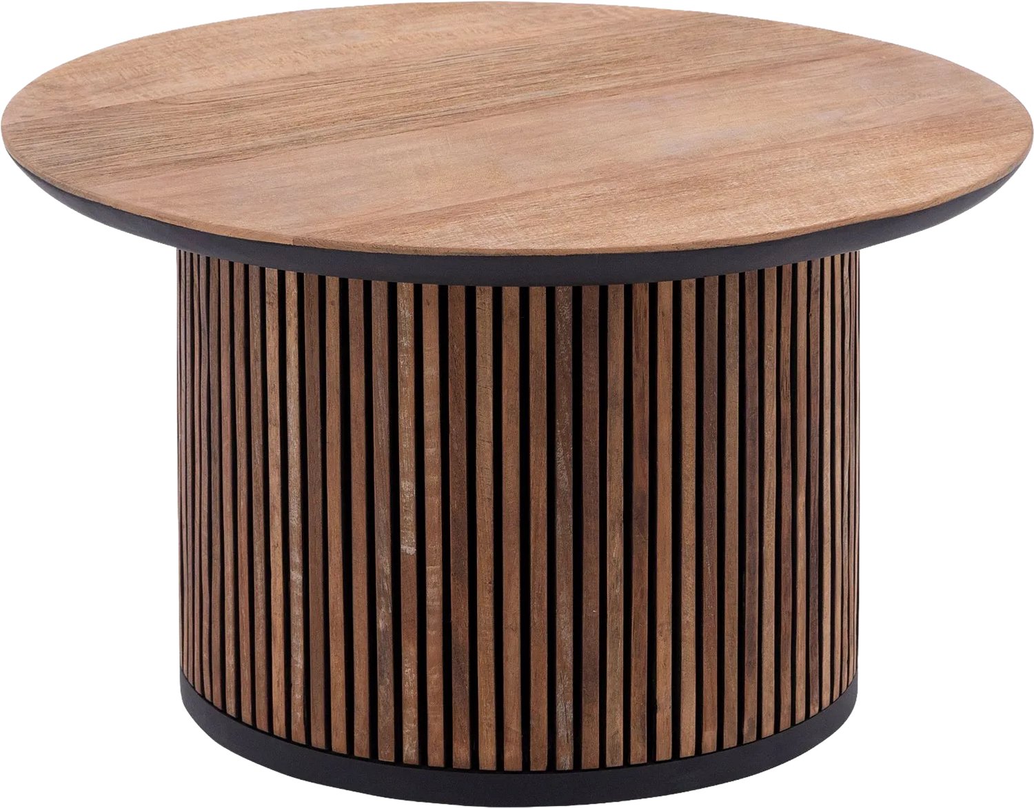 Goossens Salontafel Adel - 60 x 35 x 60 - teak - bruin - rond teak blank was
