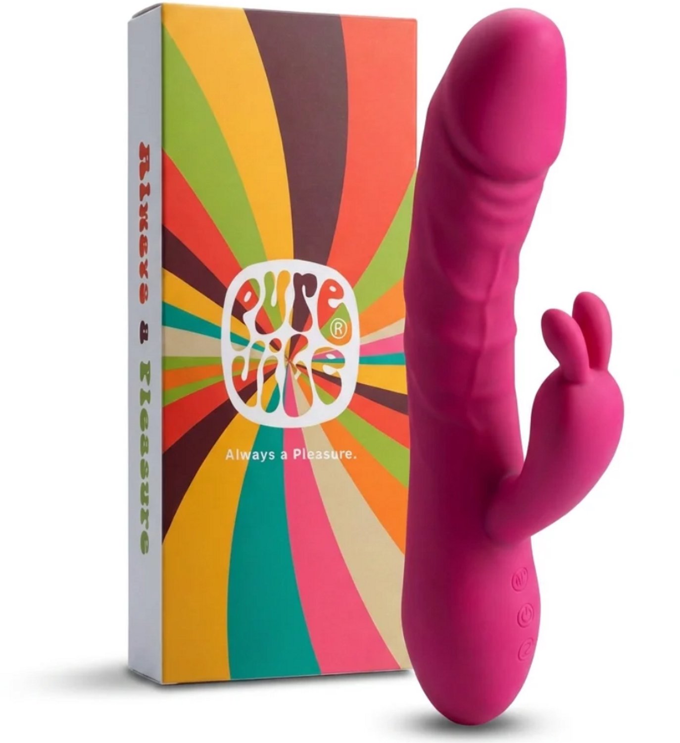 Bol.com PureVibe® Magic Pulsing Rabbit – Stotende Rabbit Vibrator voor Vrouwen – Clitoris & G-Spot Stimulator – Dildo - 10 Stoot... aanbieding
