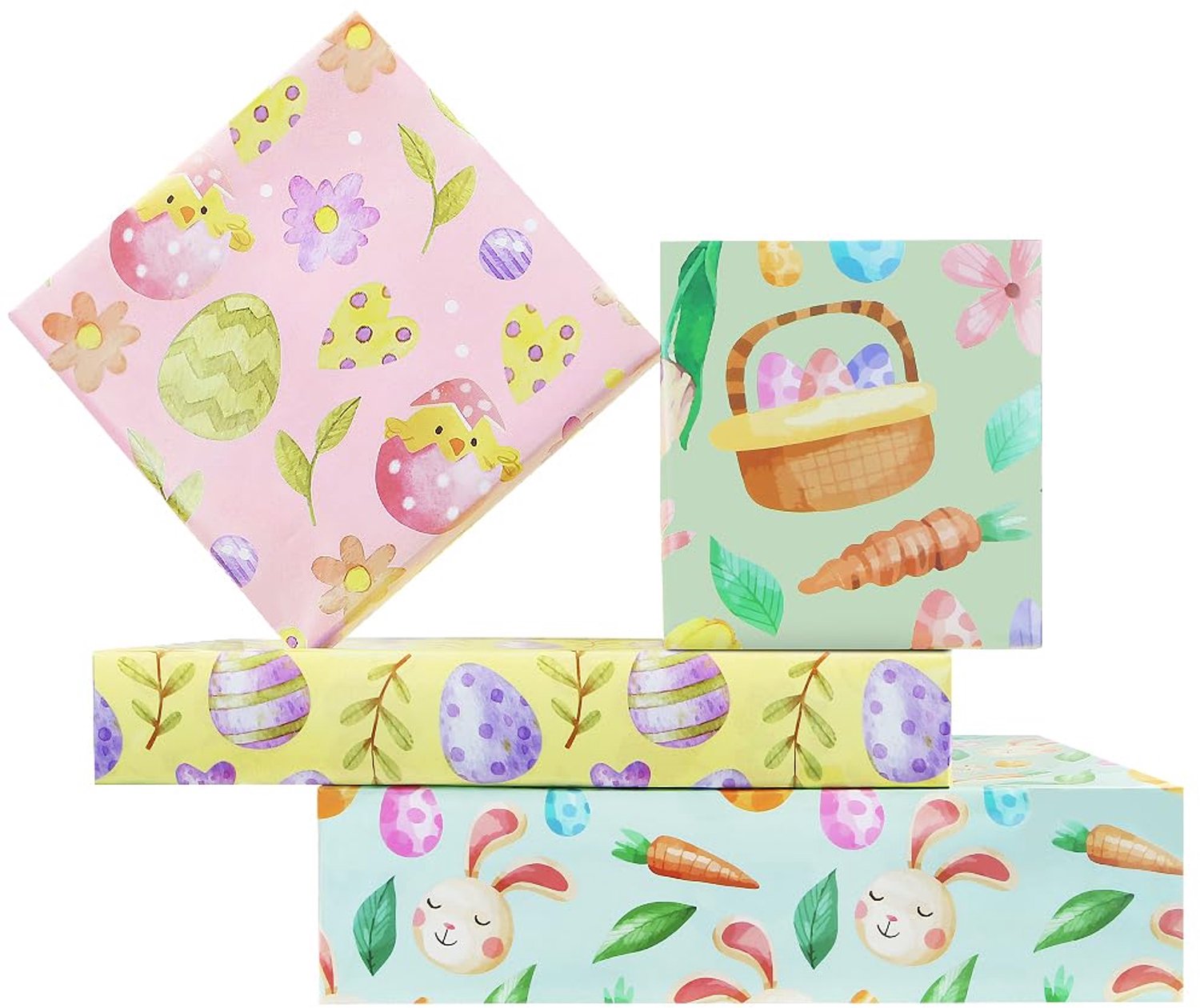 Pasen Cadeaupapier Set met Aquarel Ontwerpen