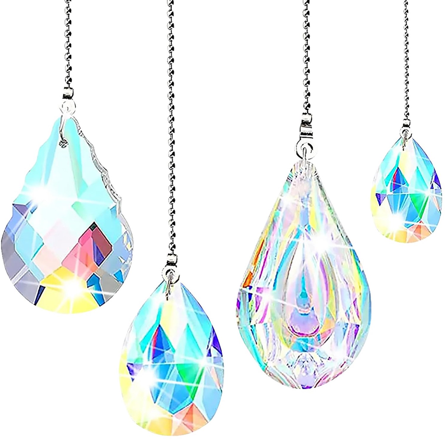 Set van 4 Zonnevangers - Hangende Prismakristallen voor Regenboogeffect