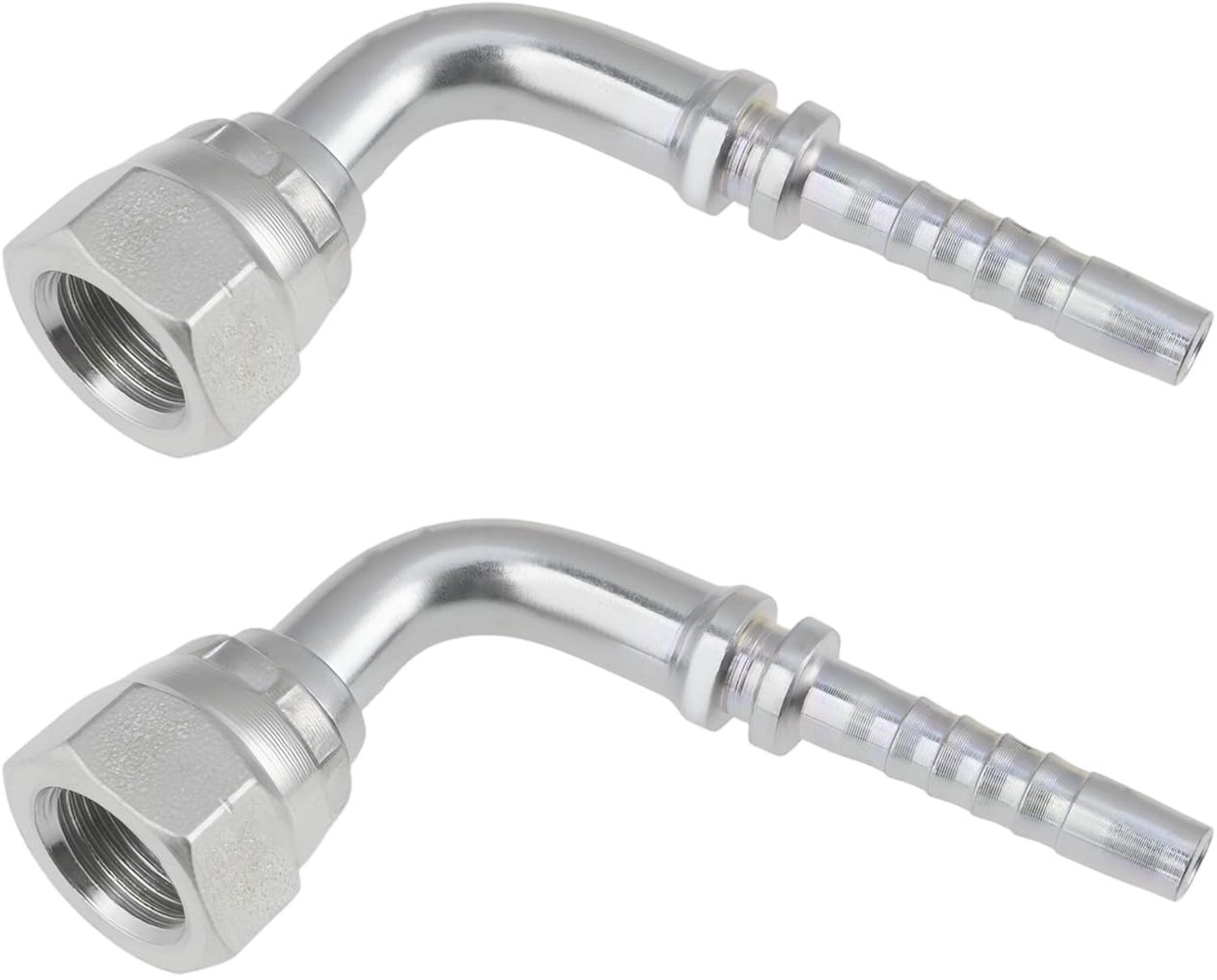 Fittingen 90° Elleboog - Hydraulische Slangverbindingen - 2 Stuks - Gegalvaniseerd Koolstofstaal - Drukbestendig - Corrosiebestendig - Afmetingen 71x42mm - Hydraulische Koppelingen