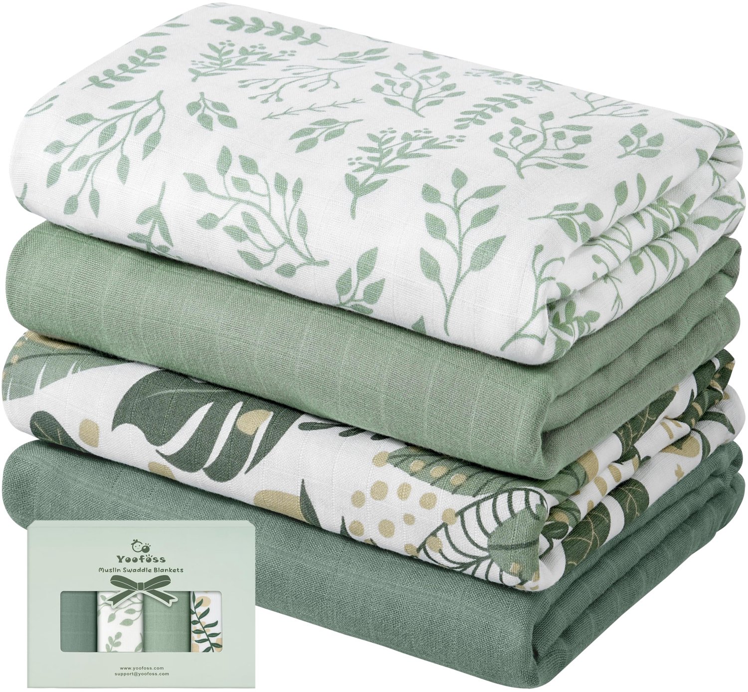 Set van 4 Muslin Doeken voor Baby 120x120 cm