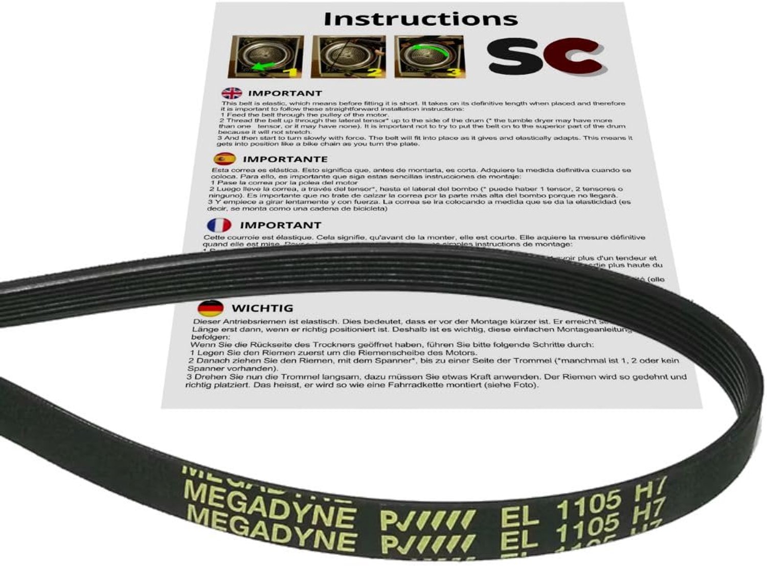 Wasmachine Riem - Geschikt voor verschillende merken
