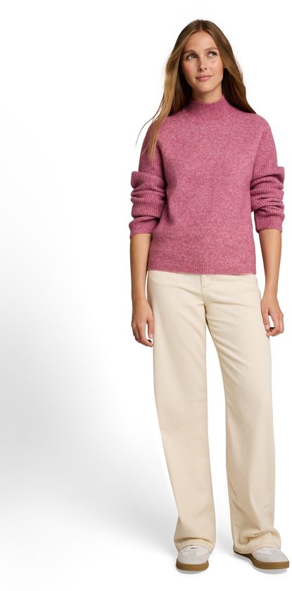 Tom Tailor Denim - Gebreide trui met wol - Maat XXL - dusty berry melange