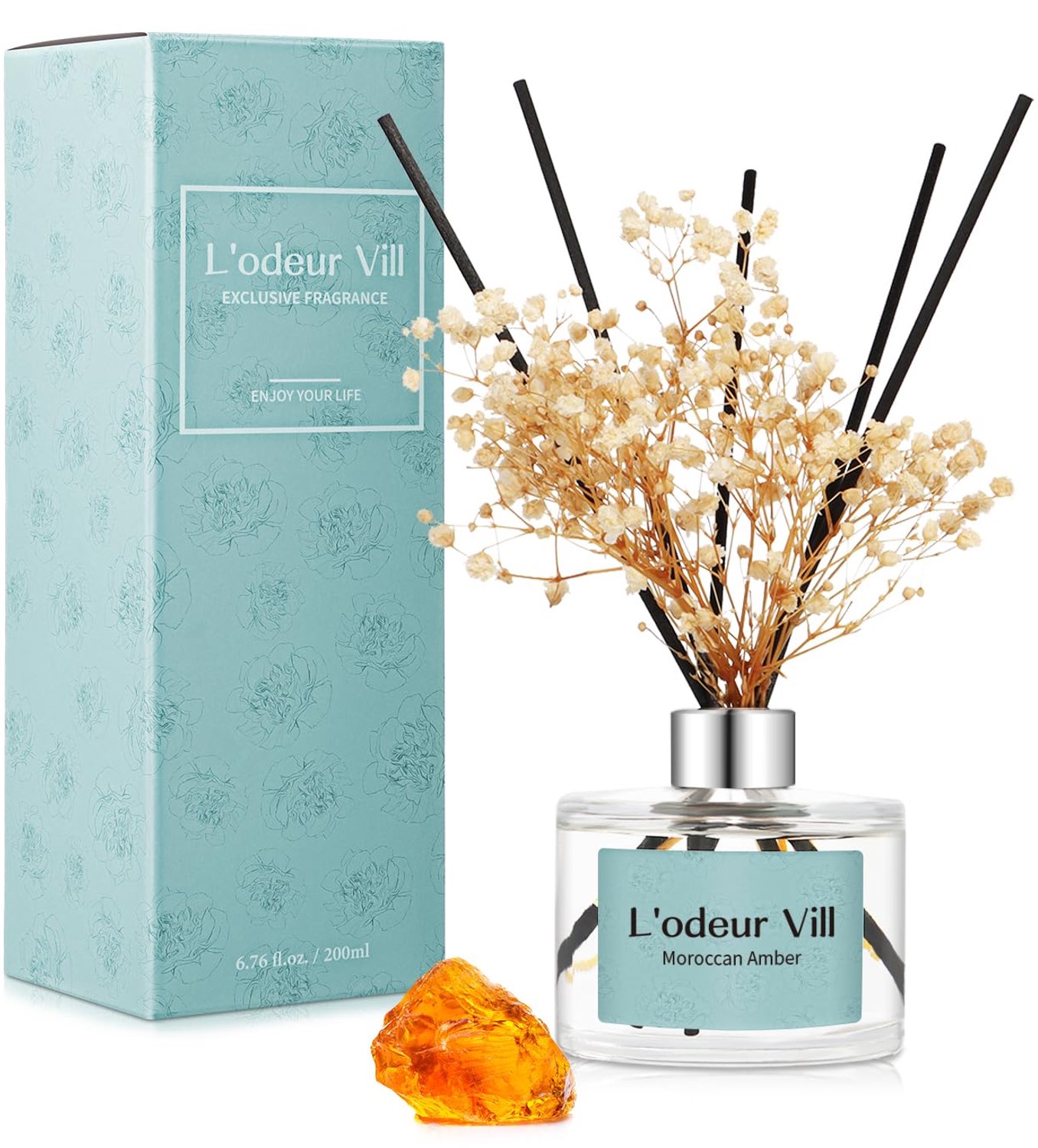 Luxe Geurstokjes Set met Marokkaanse Amber Geur