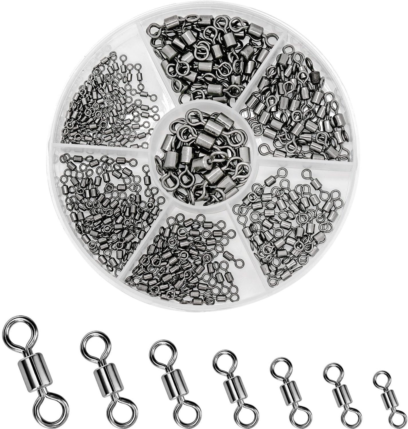 Vatvissen Wartels 260 Stuks - Karpervissen Snaps Kit - Rolling Connector Swivel - Hoogwaardig Gelegeerd Staal - Roestvrij en Slijtvast - 360 Graden Flexibel Draaiend Ontwerp - Viswartels