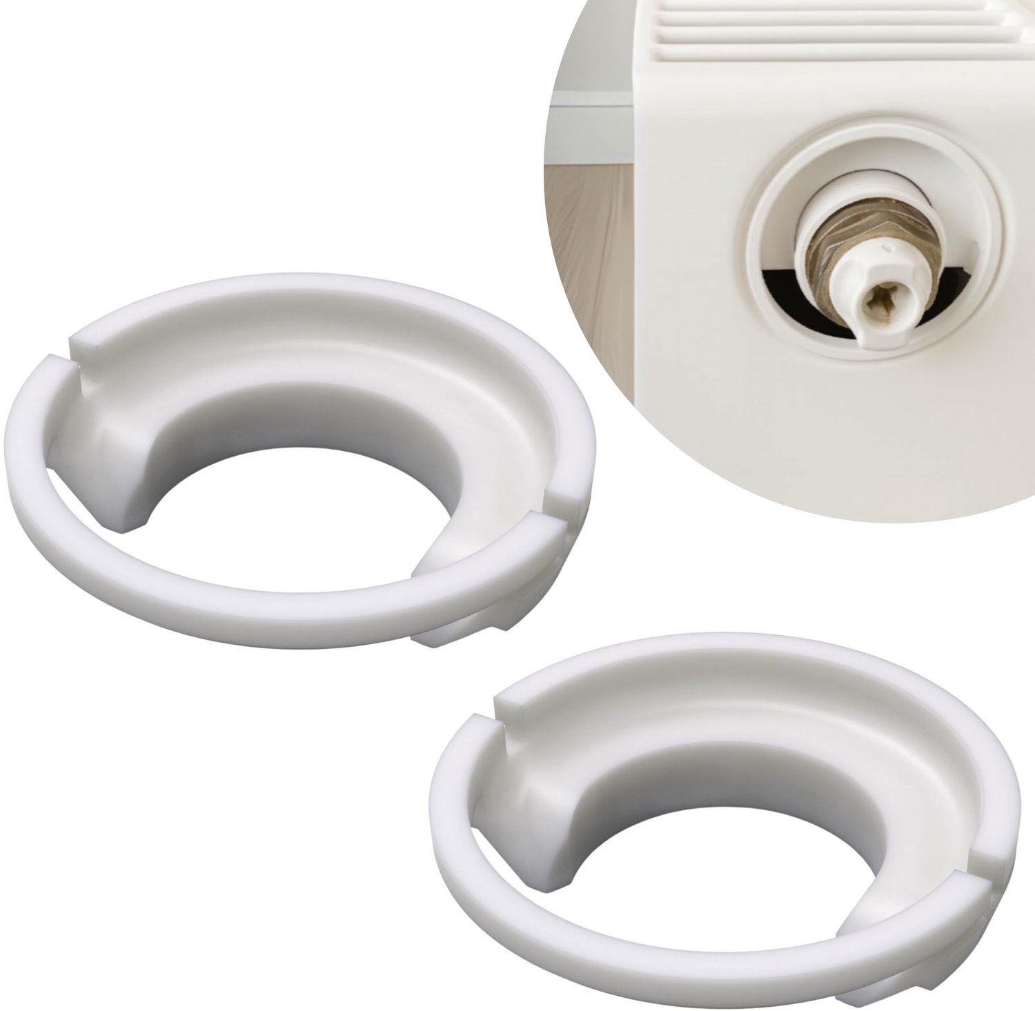 Set van 2 Klemhuls Wit voor Radiatorcover