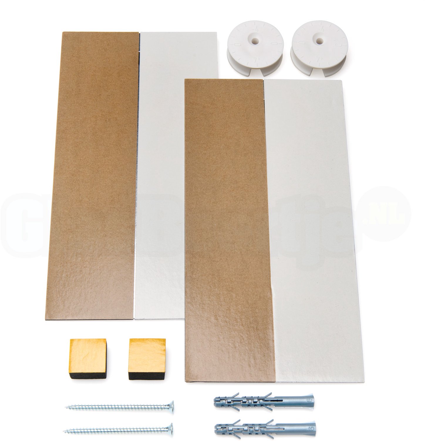 Blinde spiegelmontageset E16 - spiegels tot 24 kg - 17 mm van de muur