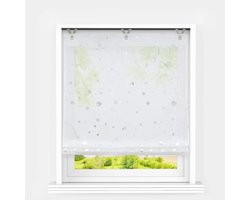 Heichkell Roman Blind met Oogjes, 100 x 130 cm, Wit, Cirkelpatroon