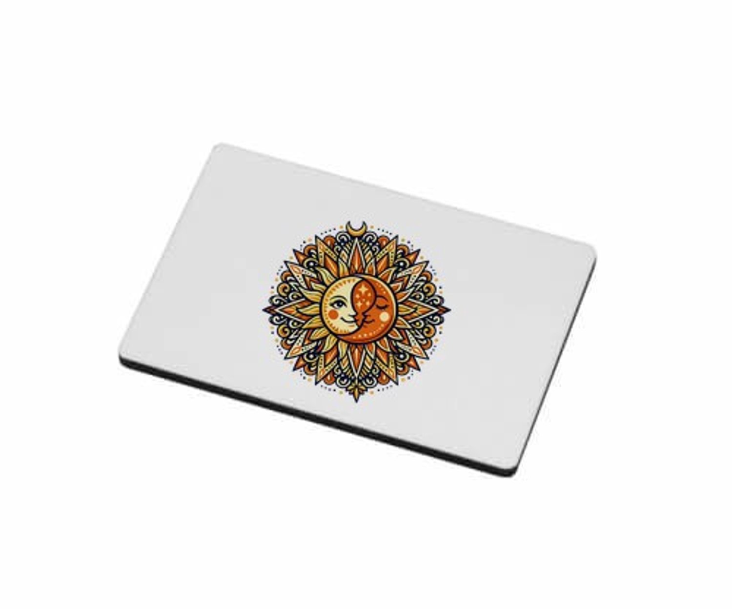 Mr Cadeautjes MDF magnetische fotolijst 7,5 x 5 - design Zon & maan mandala | cadeau Wit