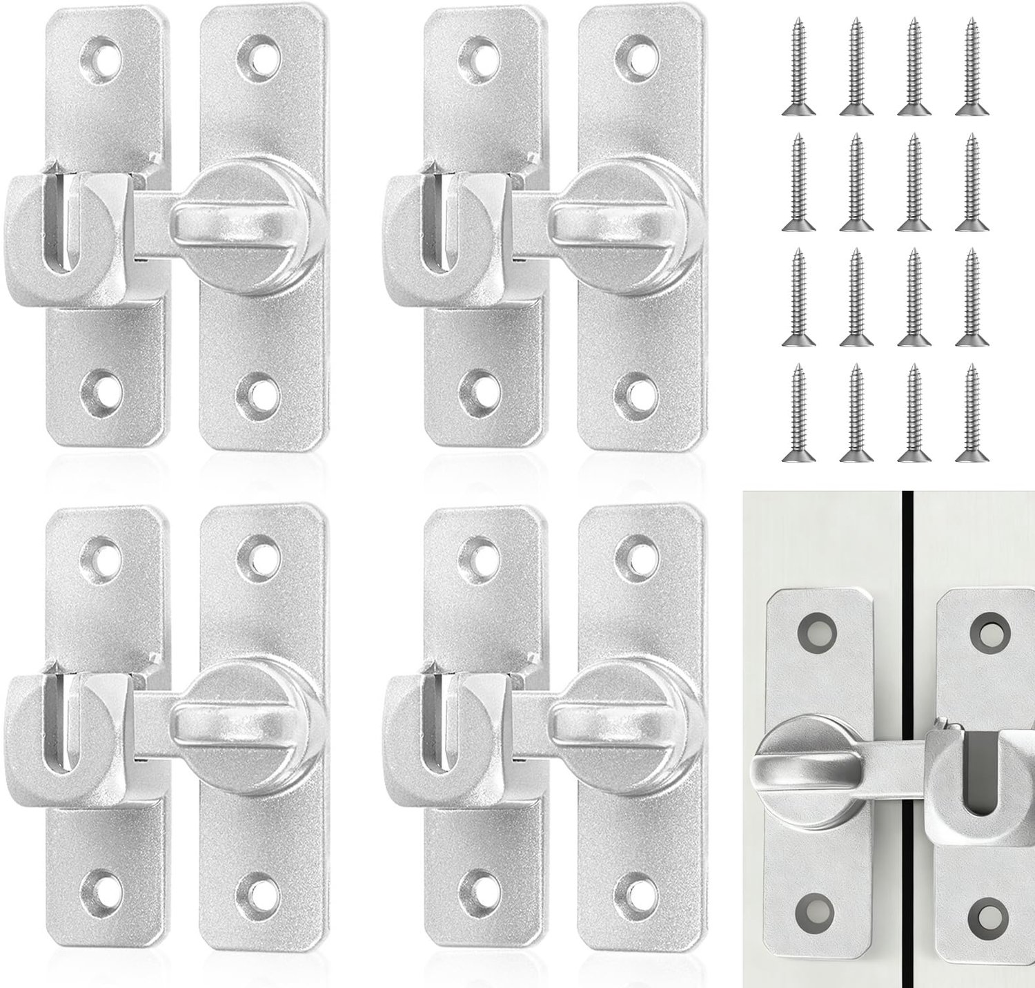 Set van 4 Schuifdeursloten voor Binnen en Buiten